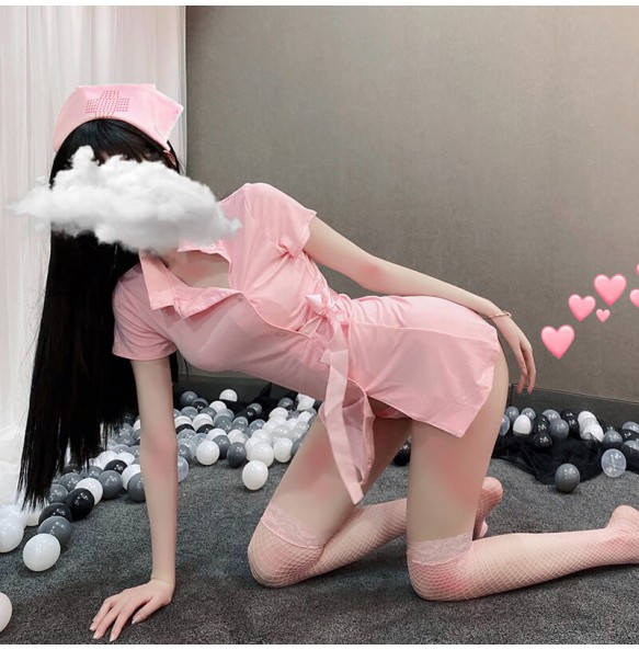 FEE ET MOI - Sexy Short-Sleeve Nurse Costume (Pink)